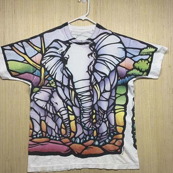 Liquid Blue Other - Vintage Liquid Blue Shirt Adult Extra Large White Short Sleeve Men's 1993 AOP